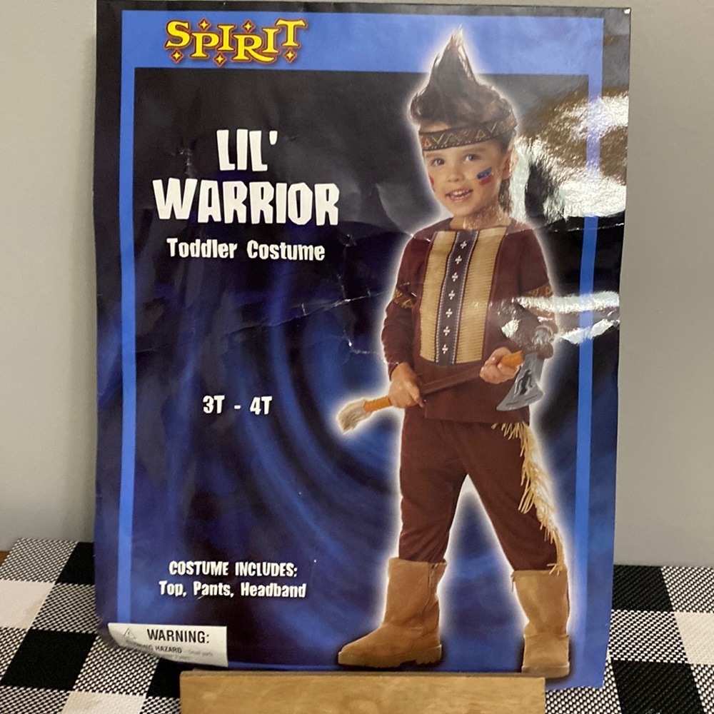 Spirit Lil´Warrior Toddler 2 pieces Halloween Costume size 3/4T